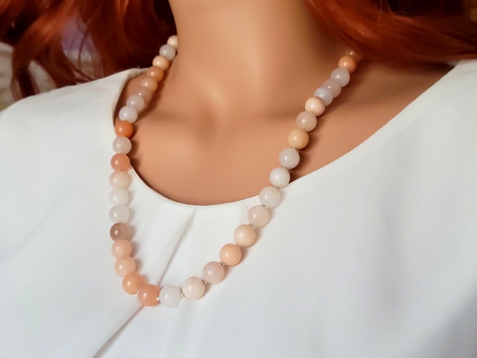 Bead Peruvian Pink Opal Necklace For Sale