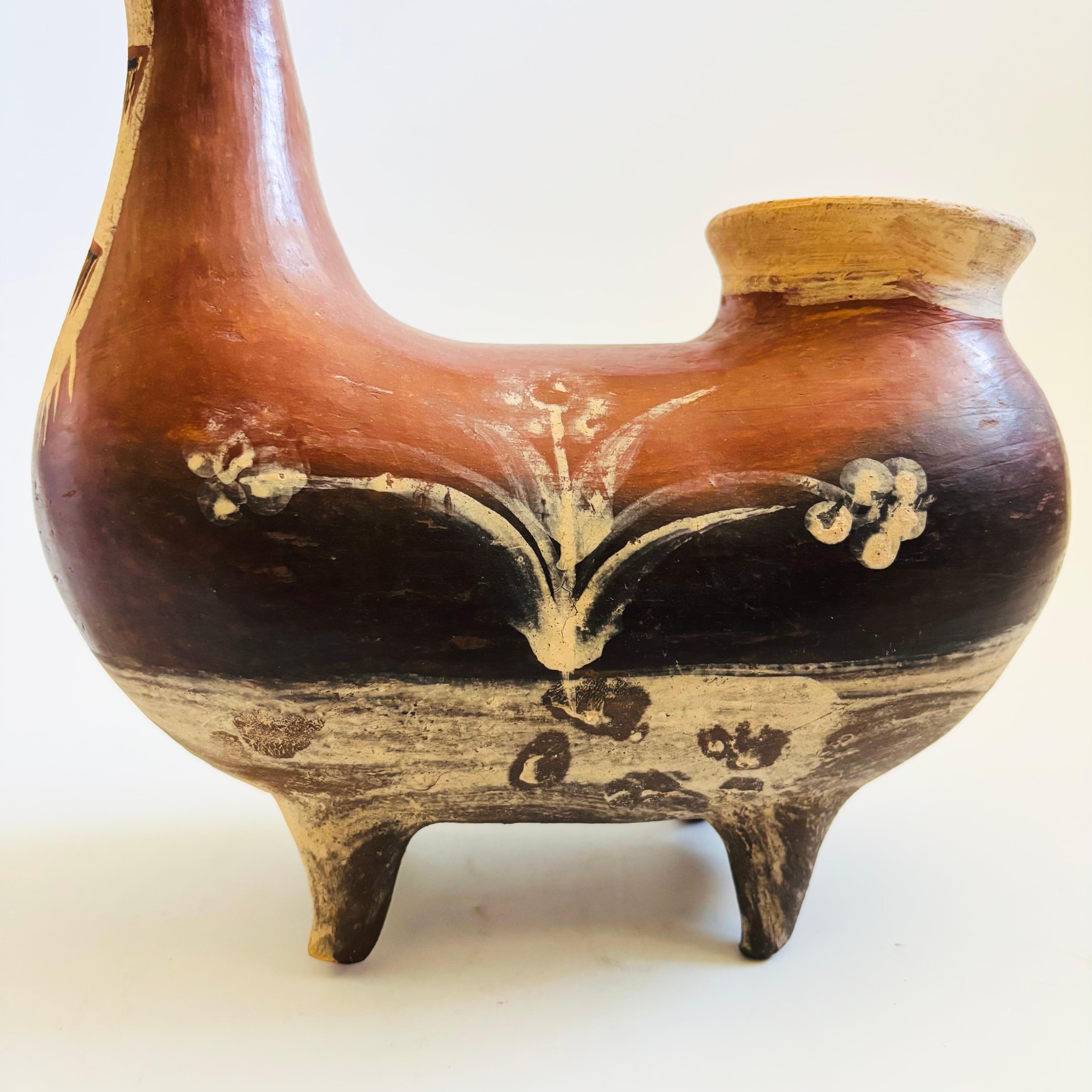 Peruvian Pottery Llama Folk Art Vase For Sale 3