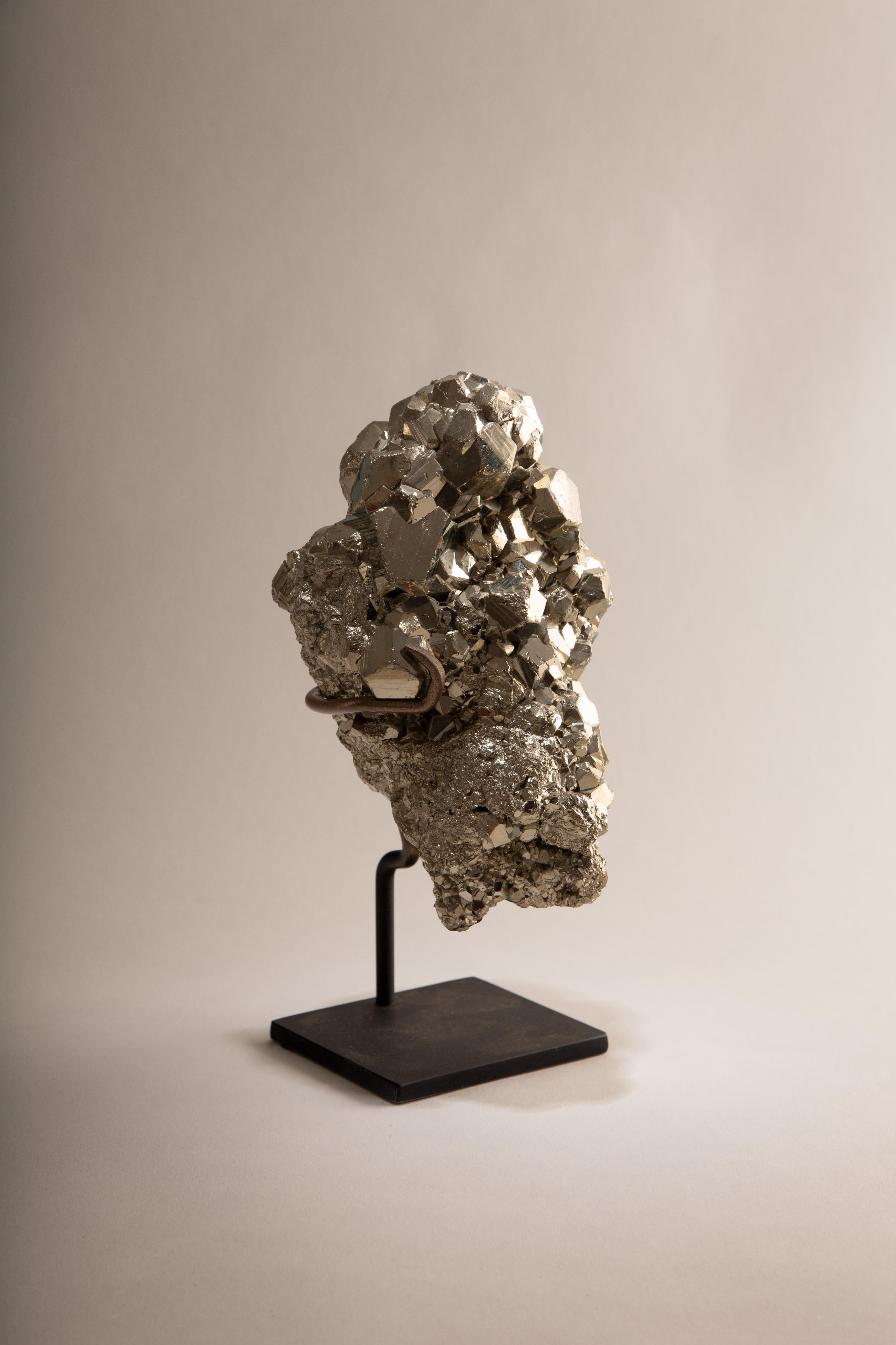 Custom Mounted Pyrite Cluster from Peru, 8.75
