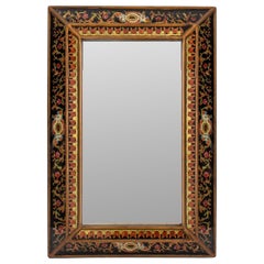 Peruvian Reverse Painted Glass Mirror