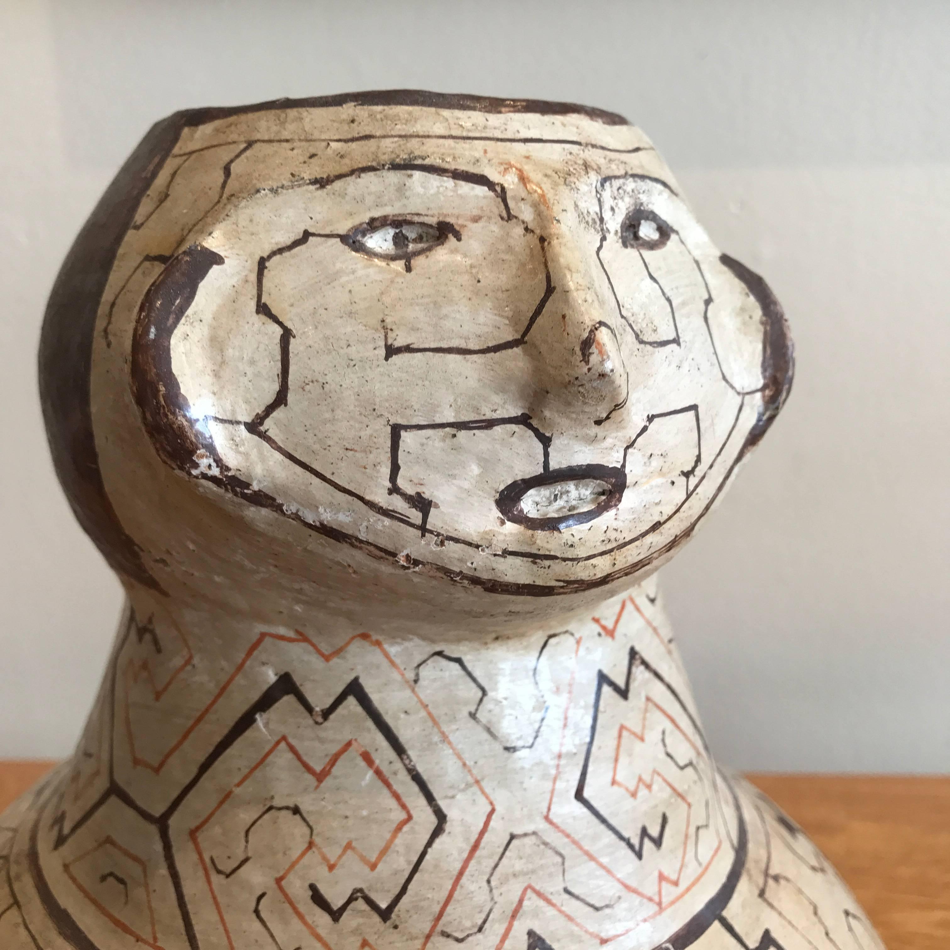 Ceramic Peruvian Shipibo Pottery Vase or Urn