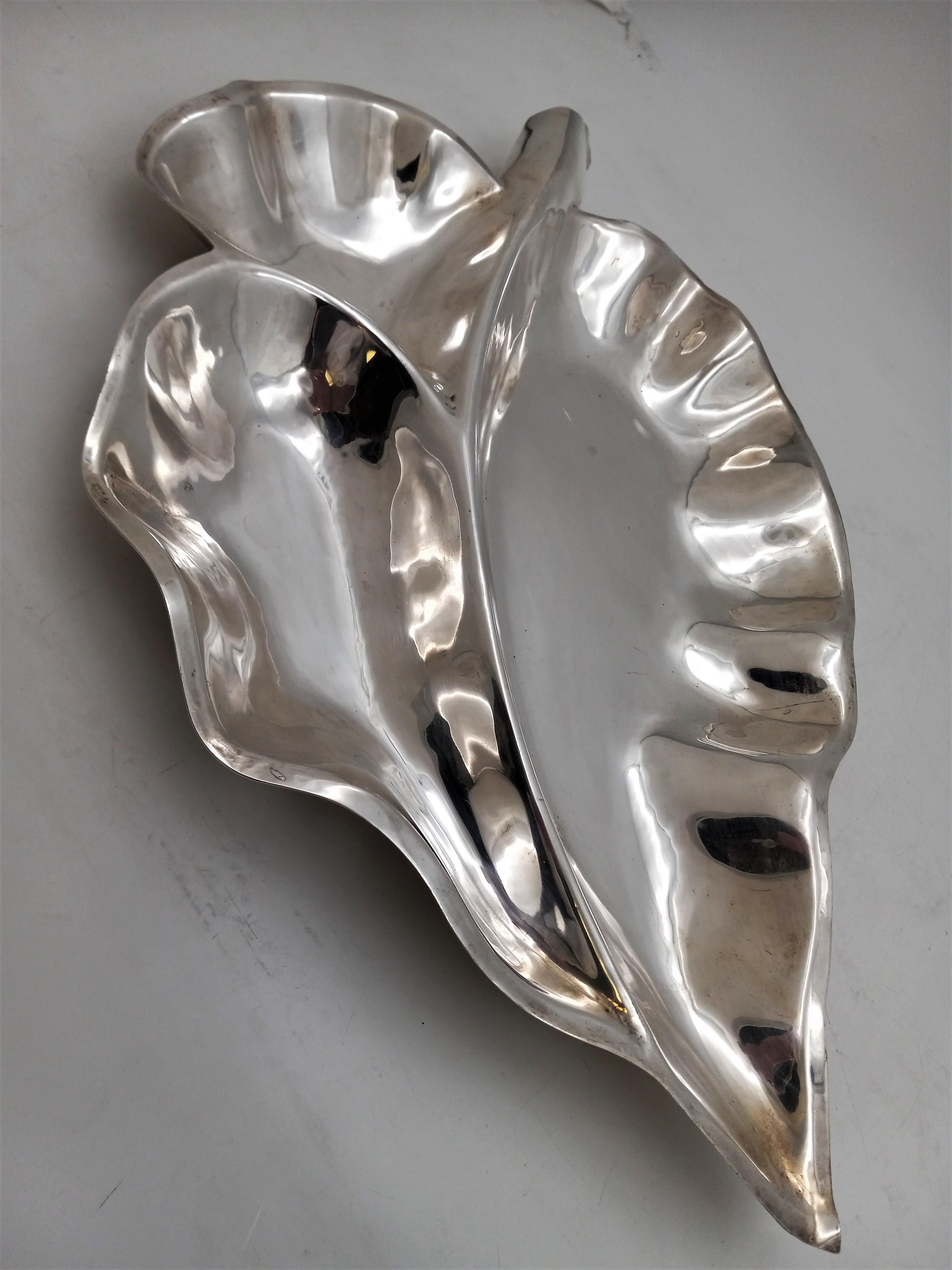 Peruvian Sterling Silver Hammered Mid-Century Modern Serving Platter 3