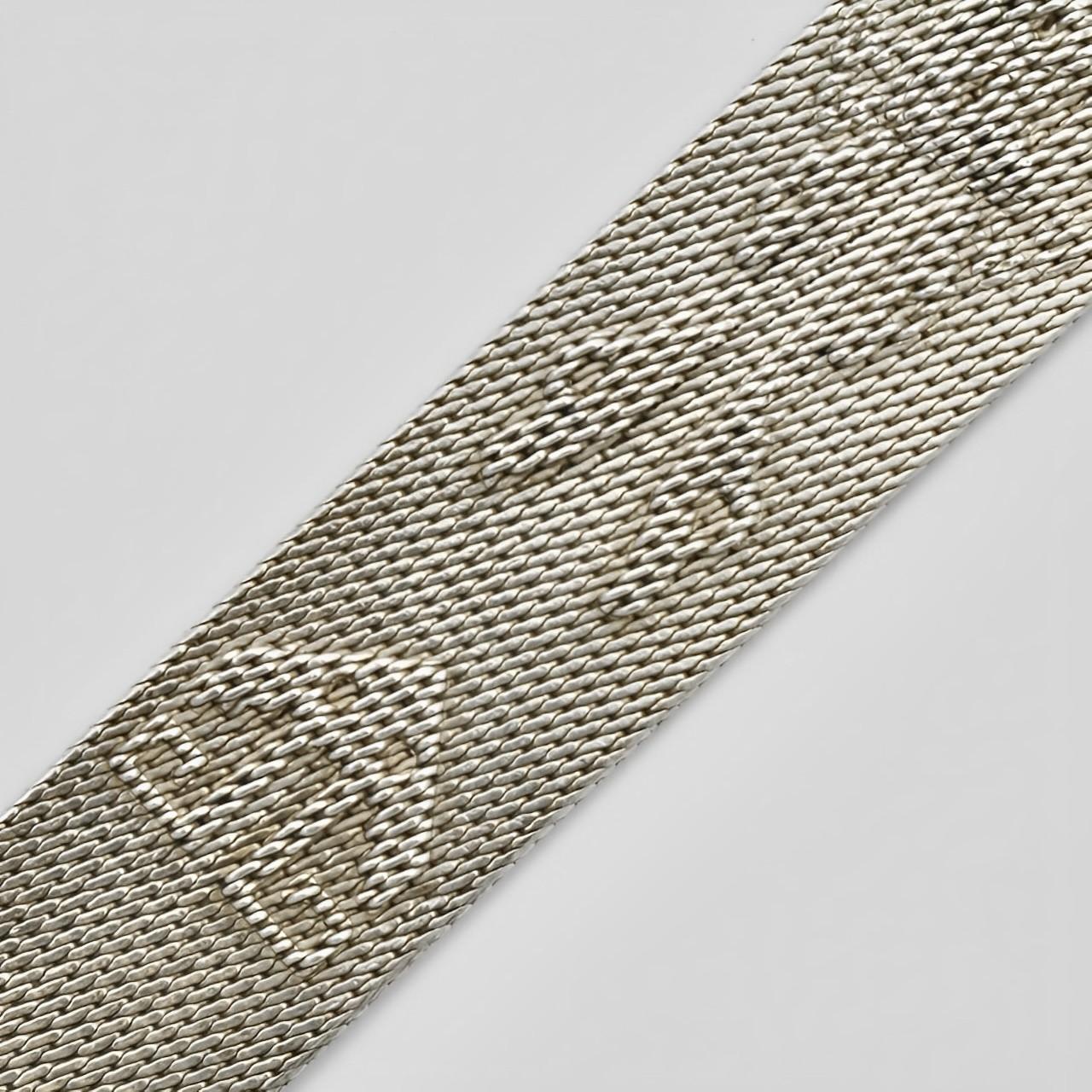 Peruvian Sterling Silver Mesh Link Bracelet In Good Condition In London, GB