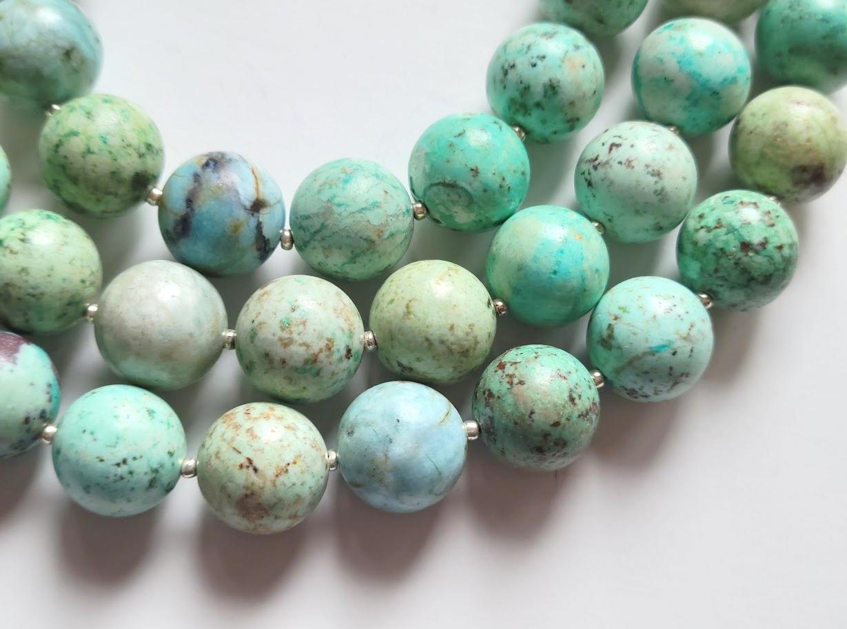 Art déco Long collier péruvien avec fermoir en turquoise en vente