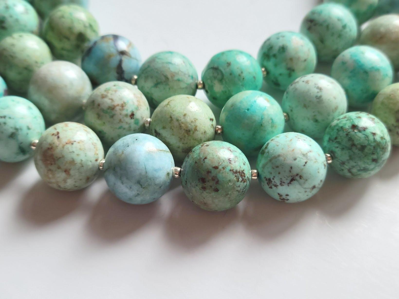 Long collier péruvien avec fermoir en turquoise Pour femmes en vente