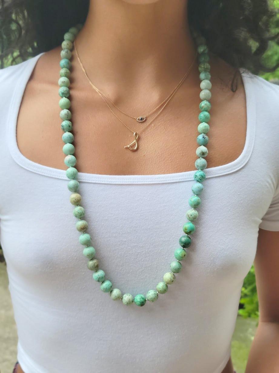 Peruvian Turquoise Long Necklace with Turquoise Clasp 3