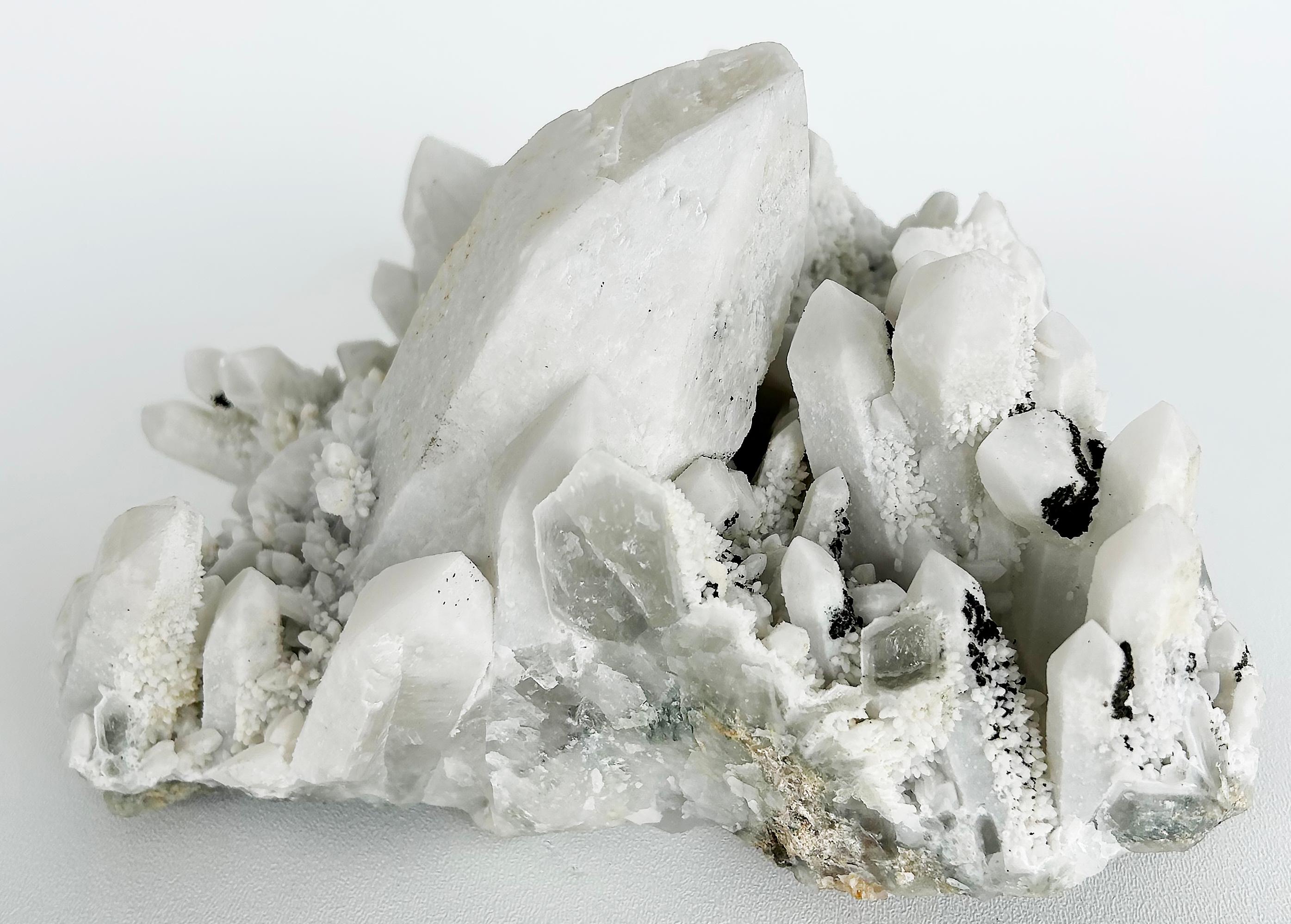 Peruvian White Frosted Quartz Crystal Cluster Weighing 12 Pounds For Sale 1