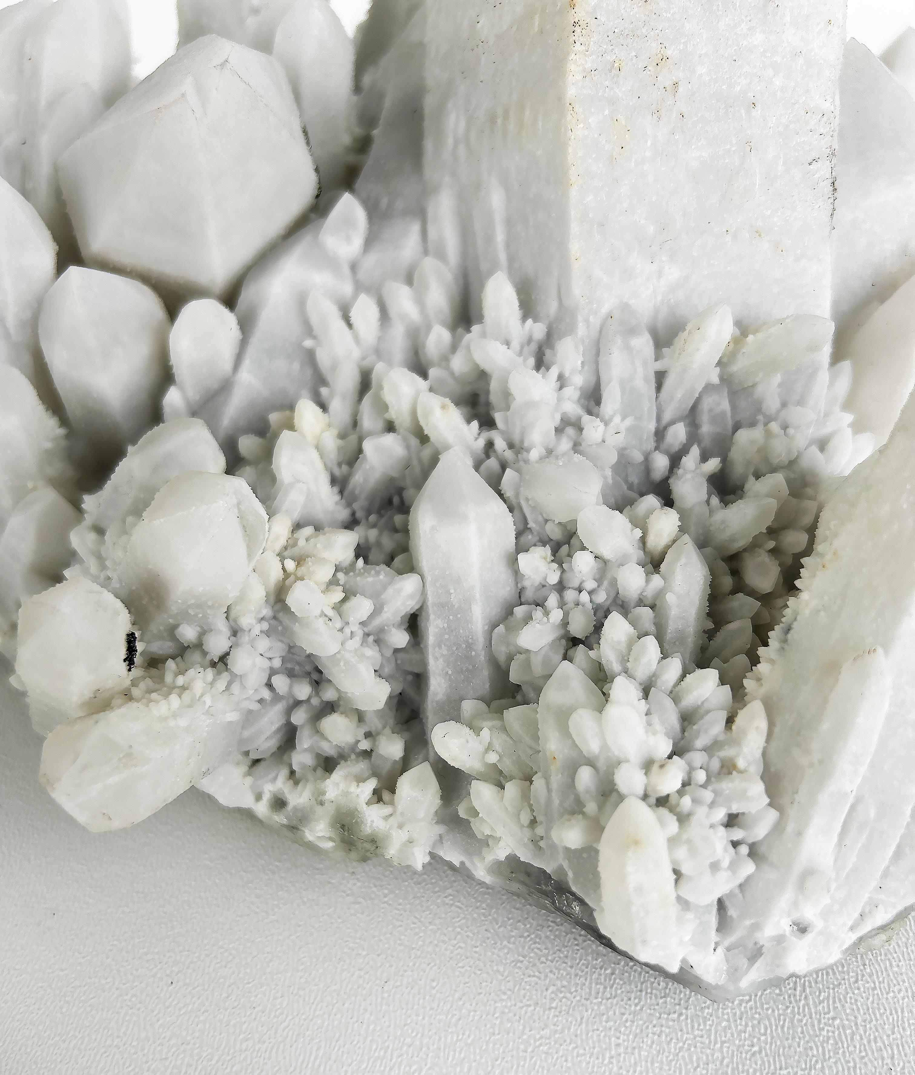Peruvian White Frosted Quartz Crystal Cluster Weighing 12 Pounds For Sale 3