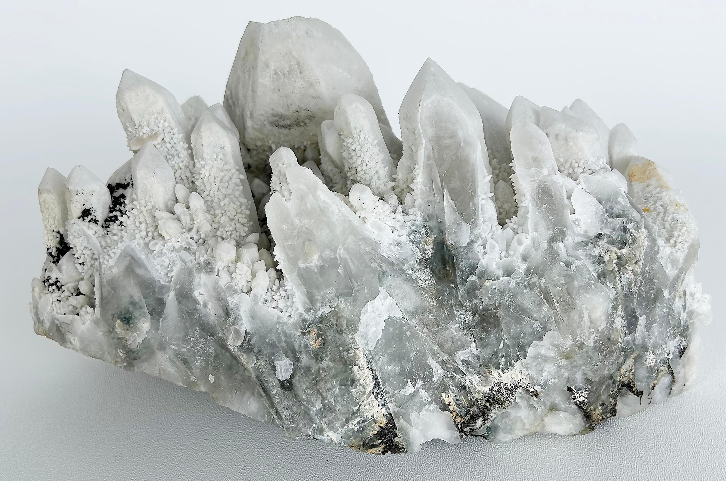Peruvian White Frosted Quartz Crystal Cluster Weighing 12 Pounds For Sale 4
