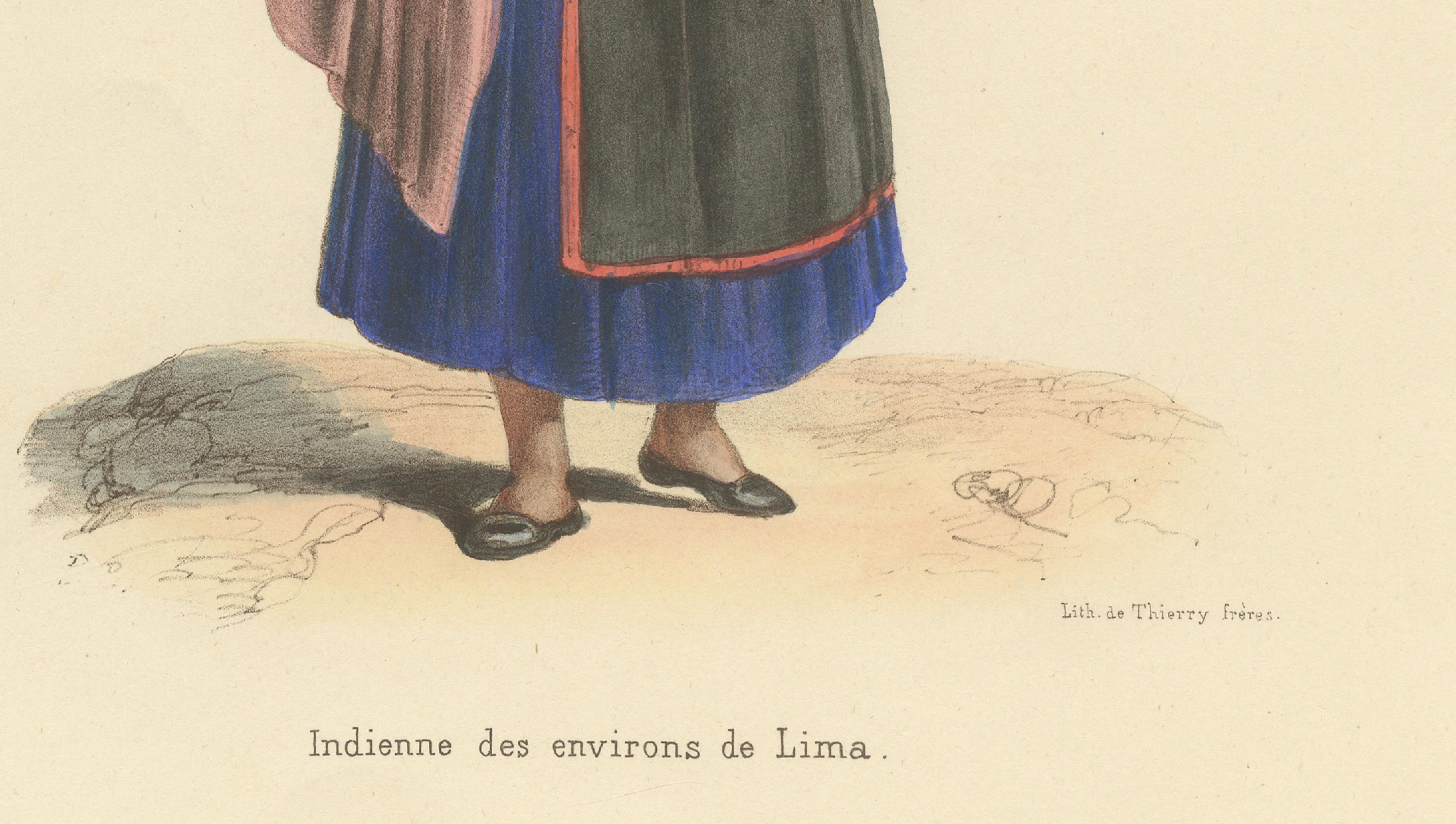 Peruvian Women of Lima, Cheese Seller and Regional Costume, Original 1841