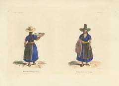 Peruvian Women of Lima, Cheese Seller and Regional Costume, Original 1841