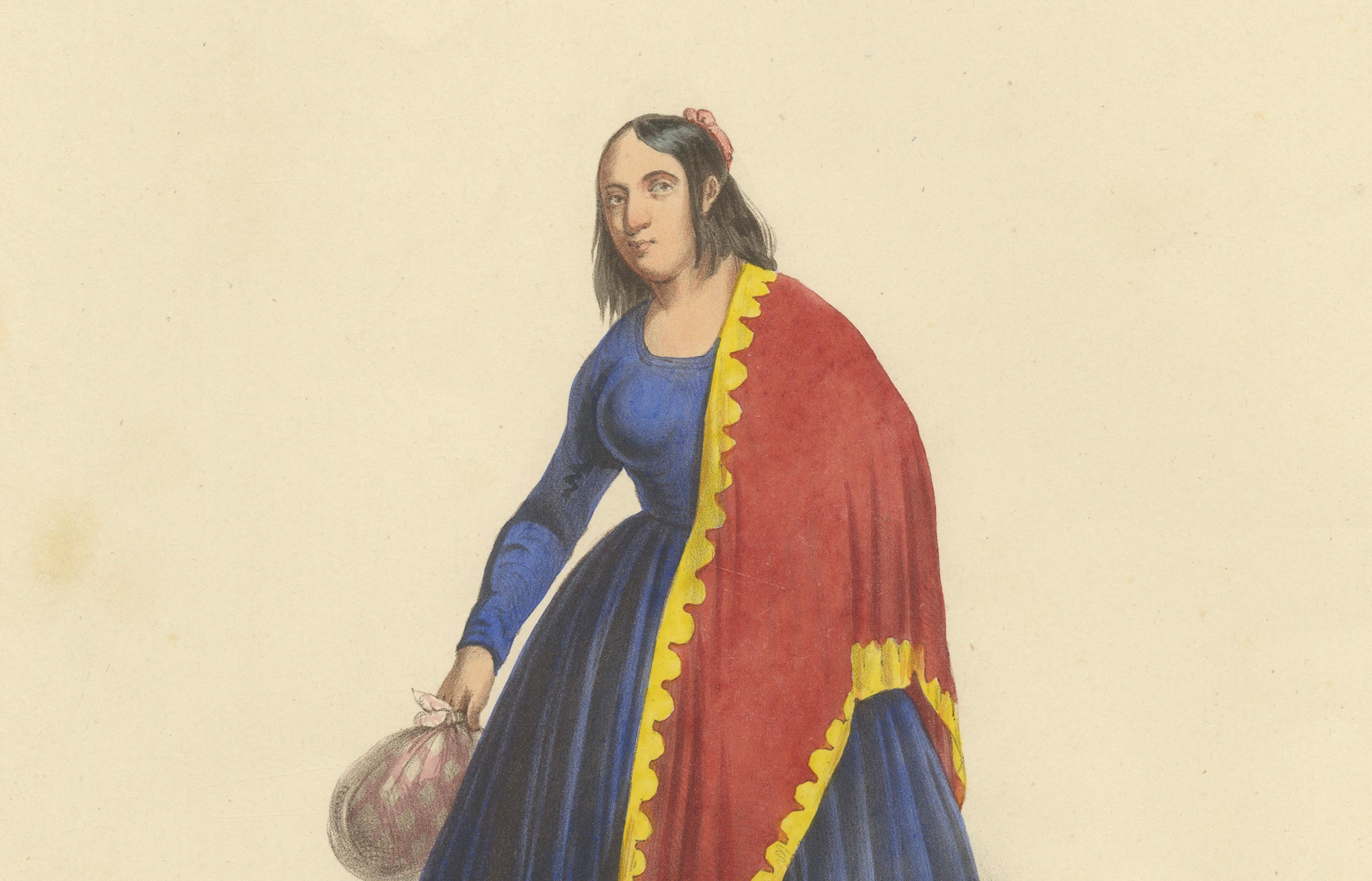Peruvian Women's Costumes, Huarochirí & Huancavelica, Hand-Colored, 1841