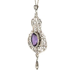 Peruzzi Amethyst Sterling Silver Pendant Necklace