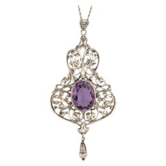 Peruzzi Amethyst Sterling Silver Pendant Necklace