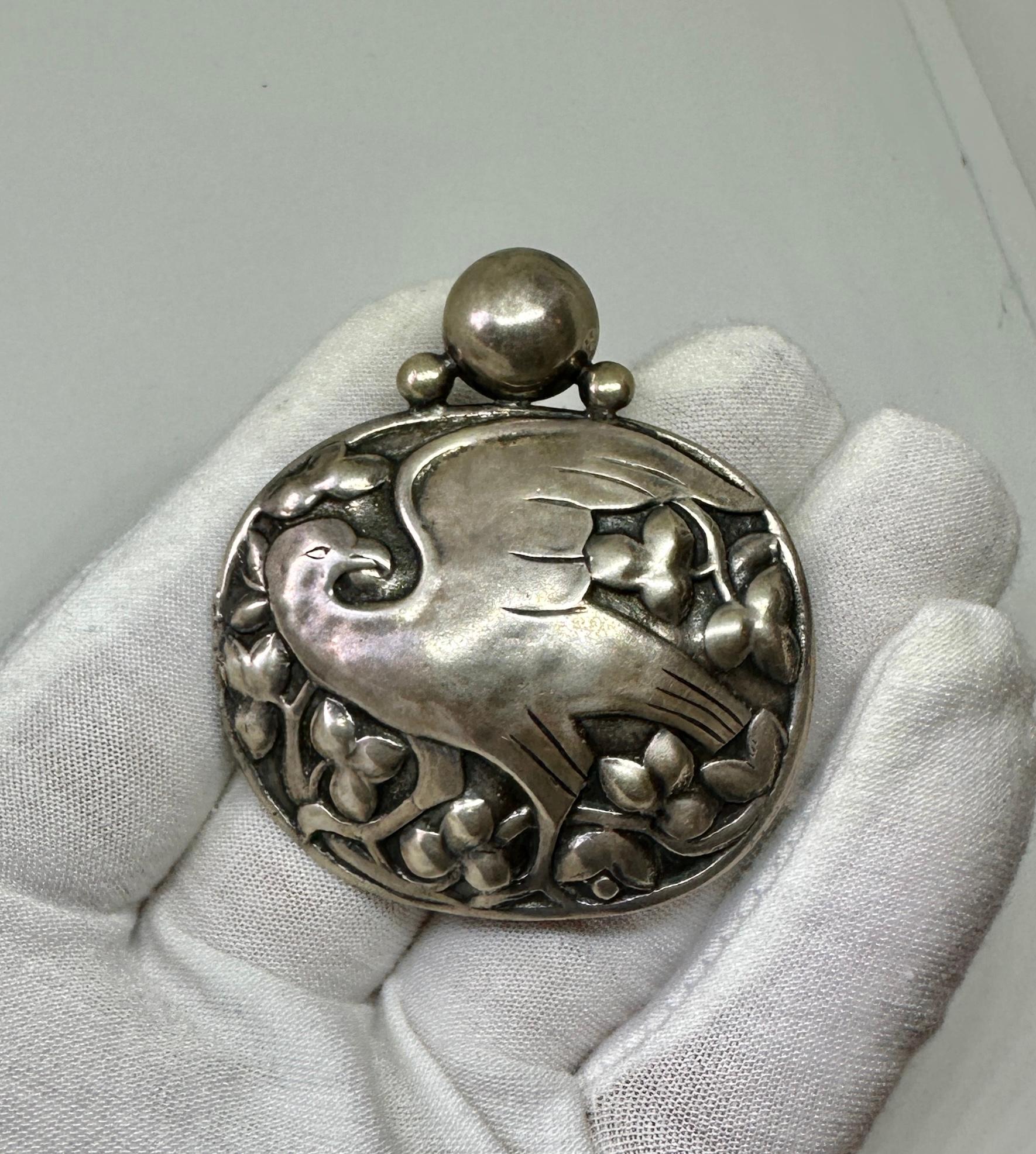 Peruzzi Boston Eagle Vogel Brosche Sterling Silber Seltene frühe Mitte des Jahrhunderts Modernist im Zustand „Hervorragend“ im Angebot in New York, NY