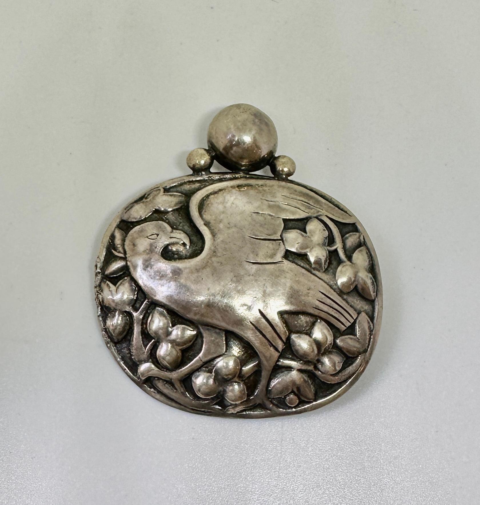 Peruzzi Boston Eagle Vogel Brosche Sterling Silber Seltene frühe Mitte des Jahrhunderts Modernist für Damen oder Herren im Angebot