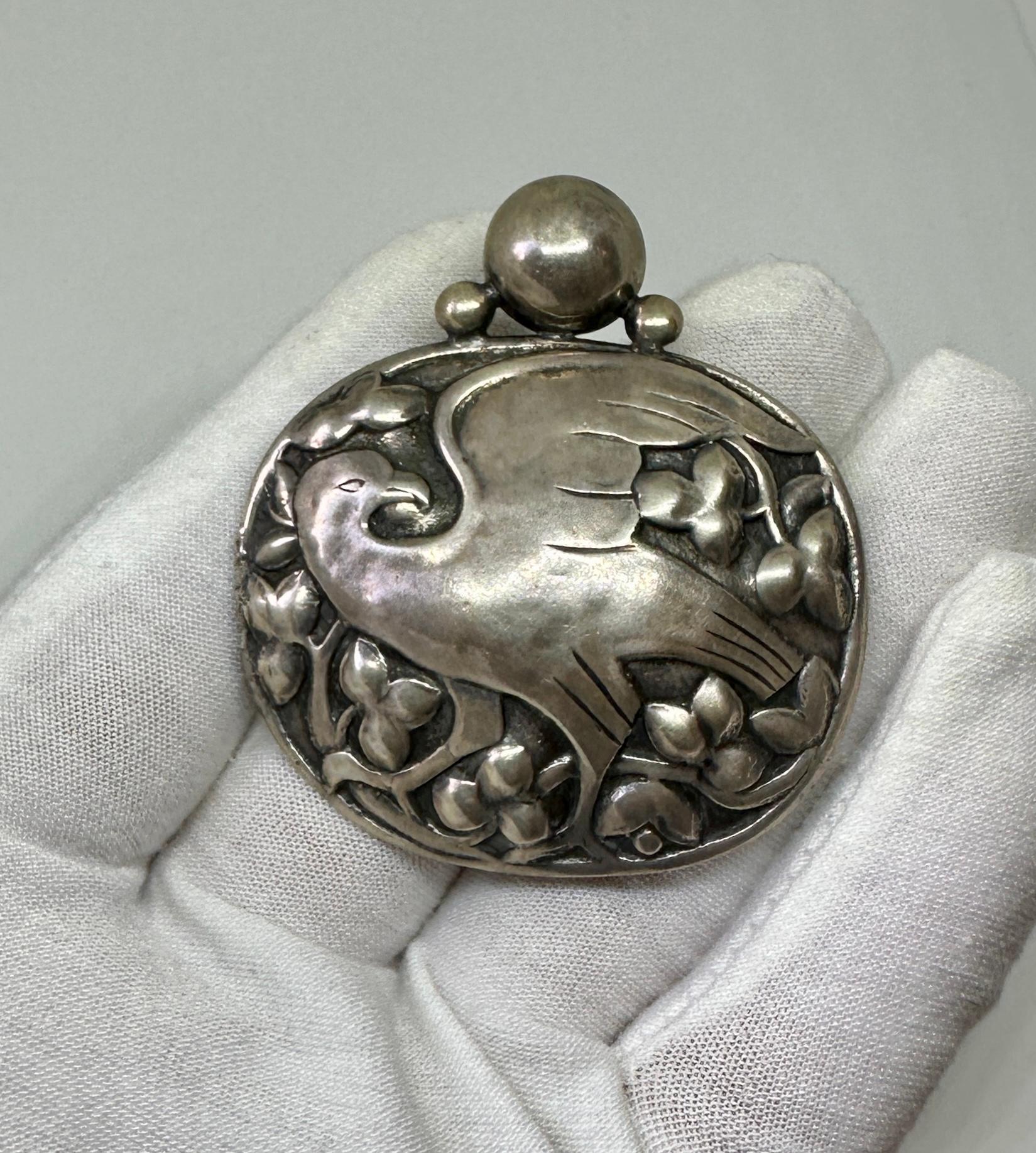 Peruzzi Boston Eagle Vogel Brosche Sterling Silber Seltene frühe Mitte des Jahrhunderts Modernist im Angebot 1