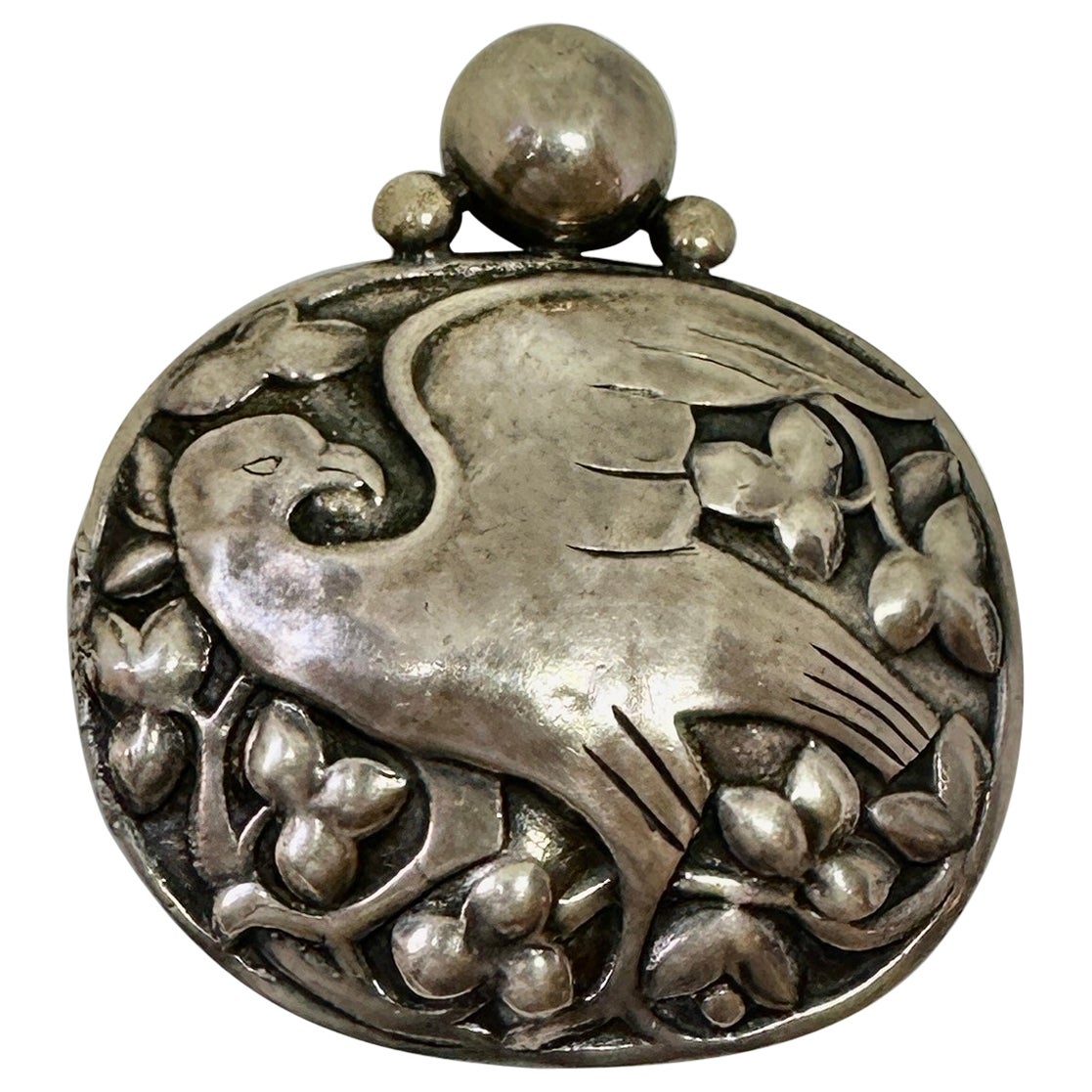 Peruzzi Boston Eagle Bird Brooch Sterling Silver Rare Early MidCentury Modernist