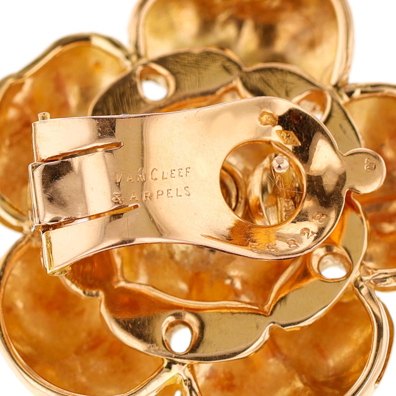 Pery et Fils Van Cleef & Arpels Blumenohrringe mit Gold und Diamanten, 18k im Angebot 2