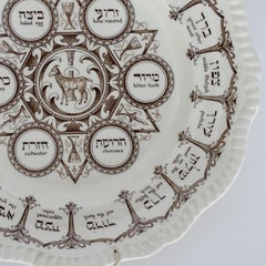 Pfirsichfarbener „Seder“-Teller von Copeland Spode, England 1950er Jahre