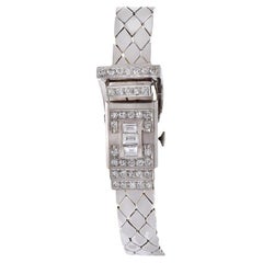 Vintage Pesag 14KT White Gold and Diamond Cocktail Watch