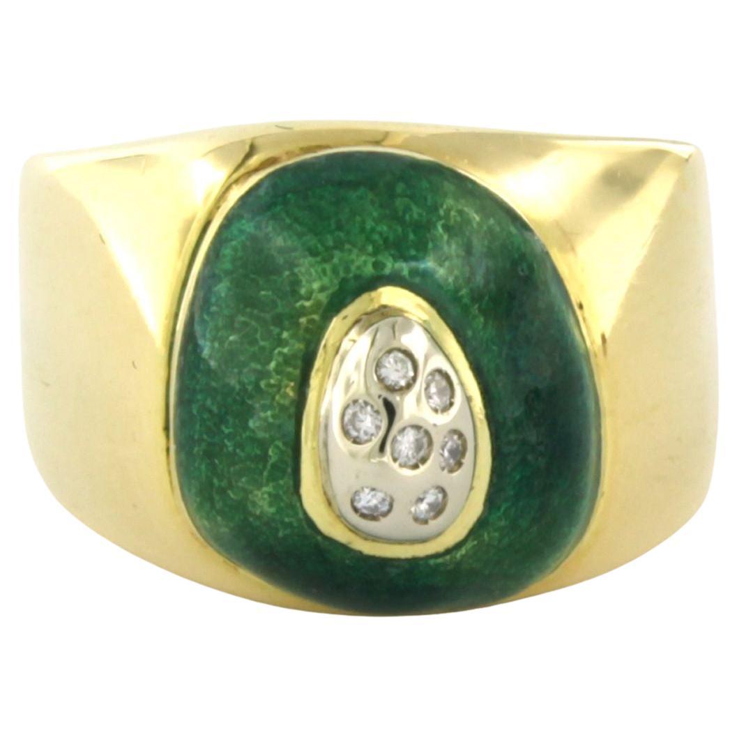 PESAVENTO ring with enamel and diamonds 18k yellow gold For Sale