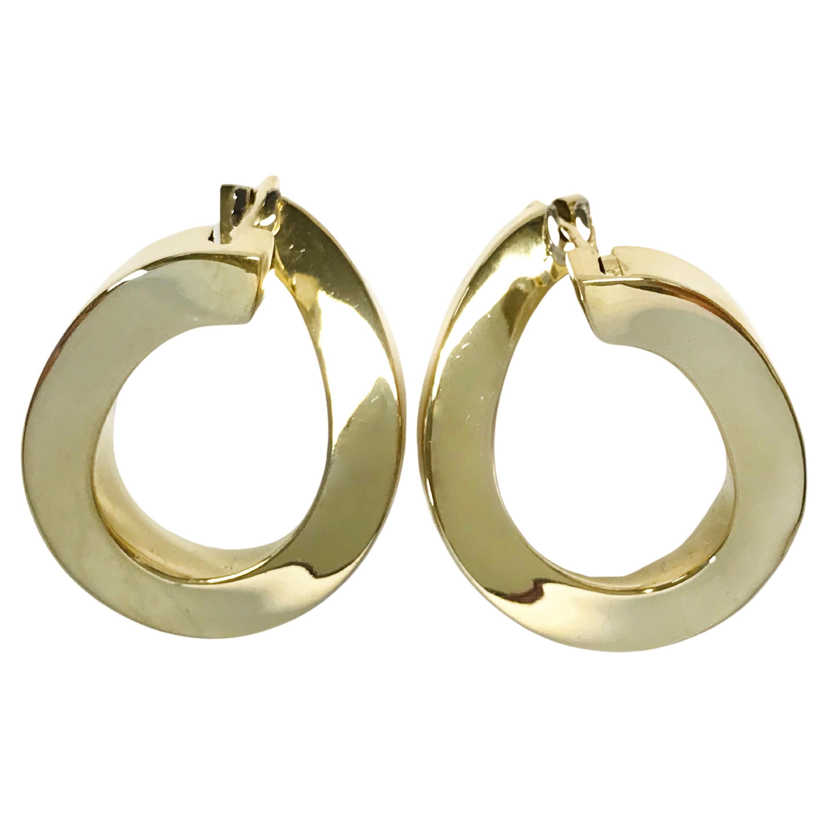 Pesavento Yellow Gold Hoop Earrings For Sale