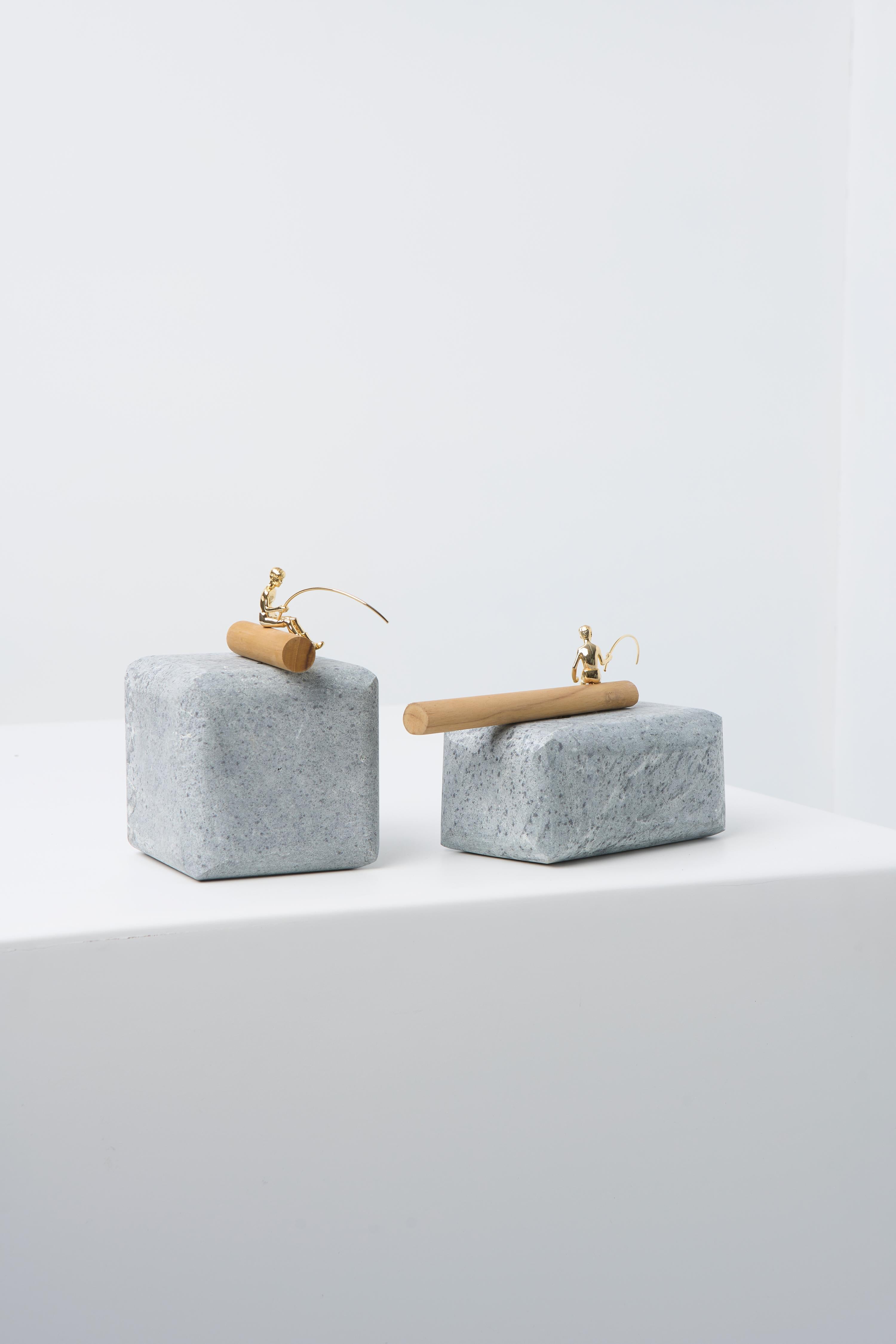Minimaliste Série Pescador, sculpture de table pêcheur, édition MAXI (septièmes de 2) en vente
