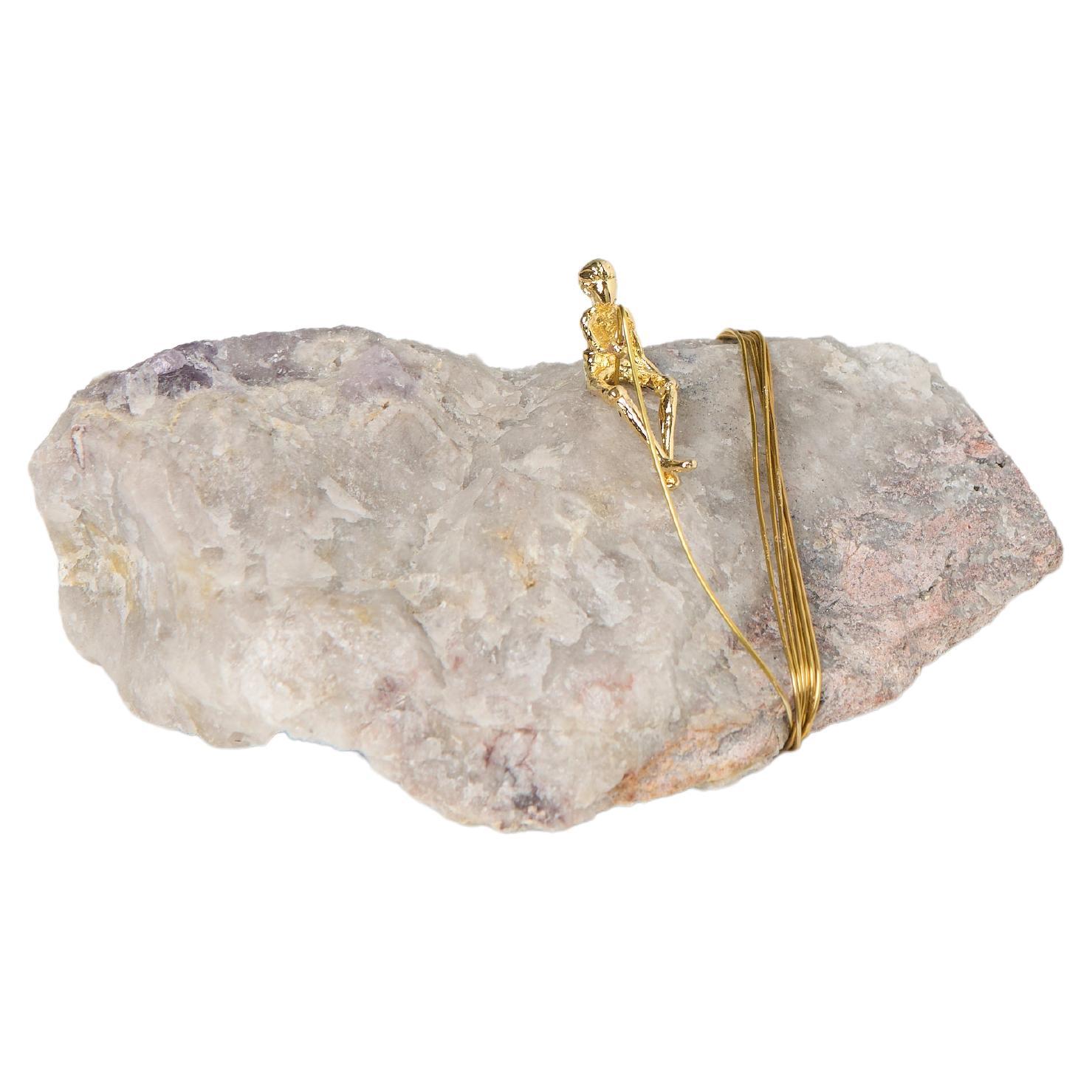 Scultura da tavolo Pescador Series, N763 Chevron Amethyst Fisherman in vendita
