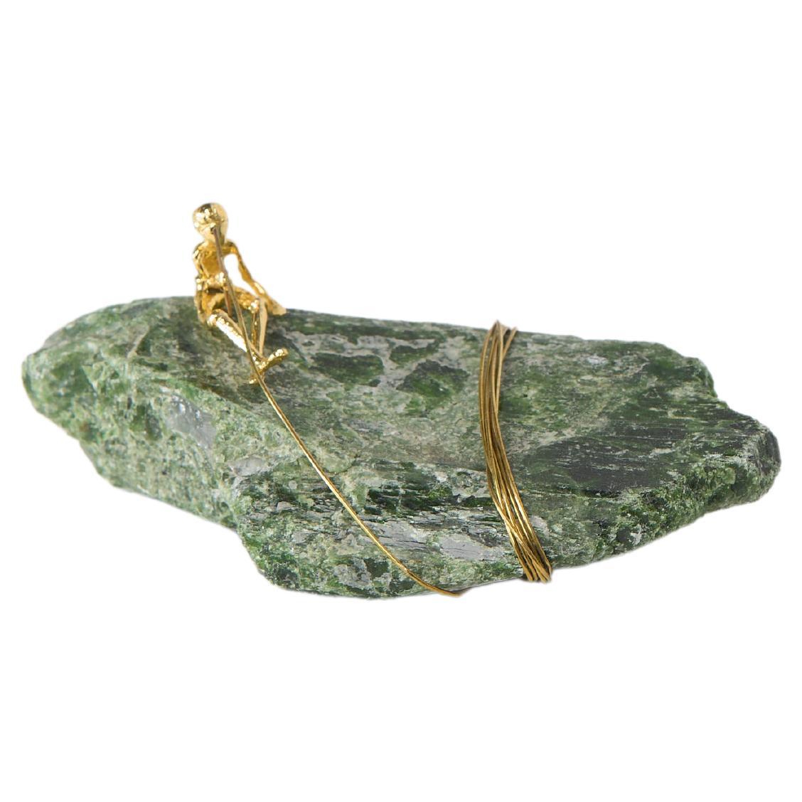 Pescador Series, N828 Diopside Fisherman Table Sculpture For Sale