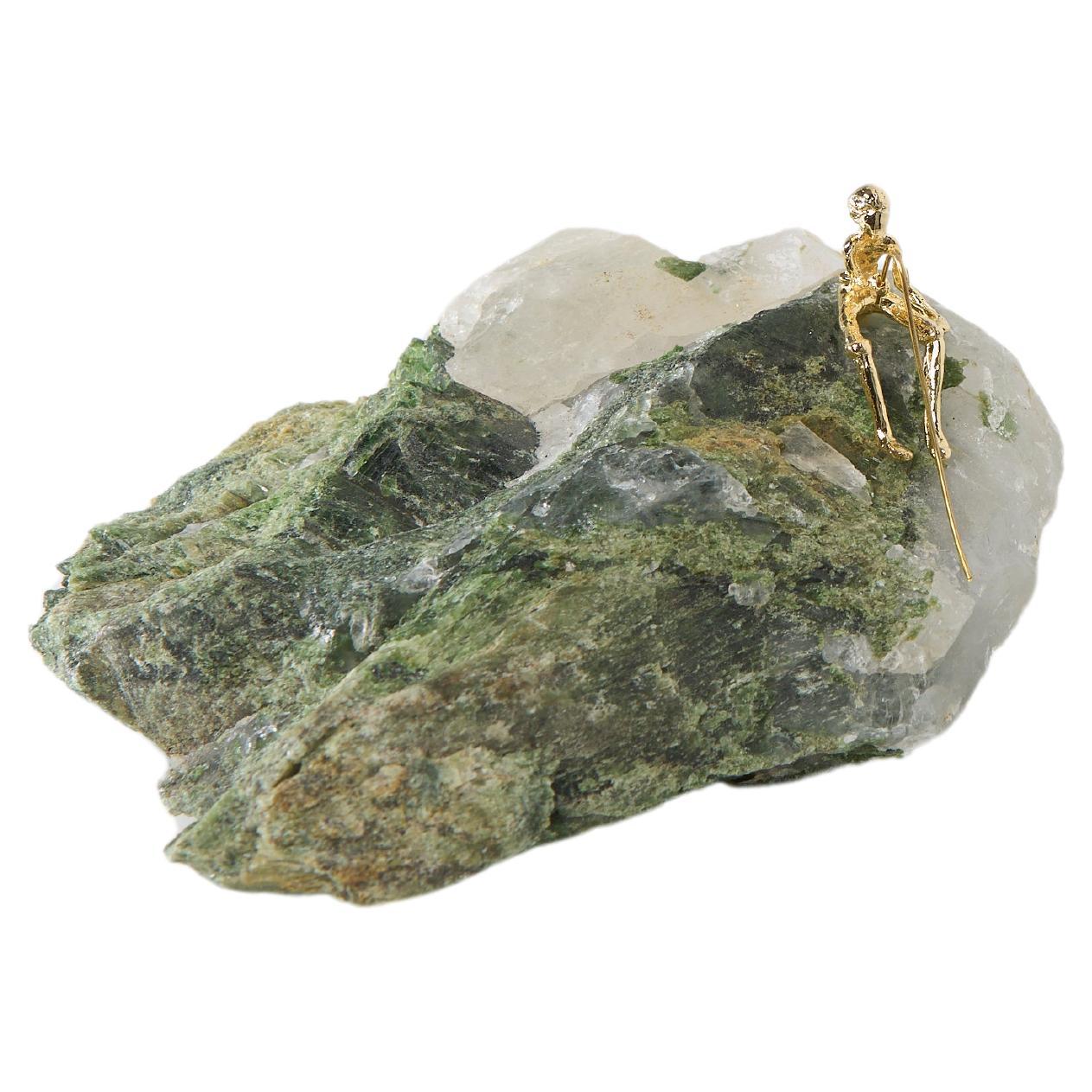 Pescador Series, N832 Diopside Fisherman Table Sculpture For Sale