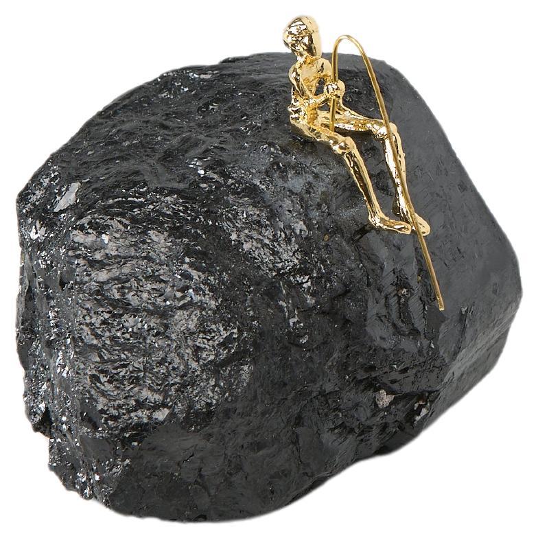 Serie Pescador, N877 Escultura de Mesa Pescador Turmalina Negra