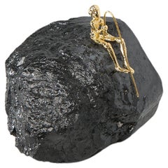 Serie Pescador, N877 Escultura de Mesa Pescador Turmalina Negra