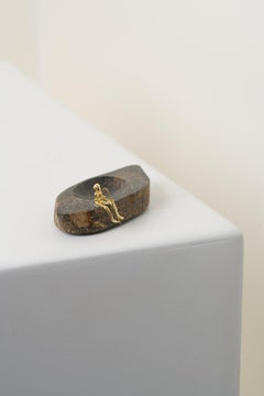 Pescador Series, N902 Jewel Holder, Brazilian Agate Fisherman Table Sculpture