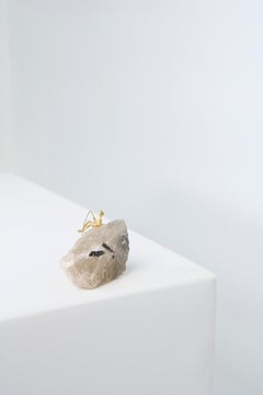 Pescador Series, N905 Black Turmaline in Quartz Fisherman Table Sculpture