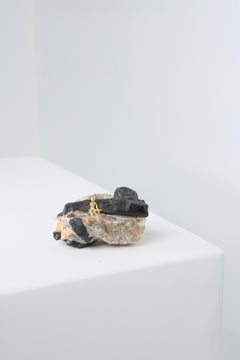 Scultura da tavolo Pescador Series, N910 Black Turmaline in Quartz Fisherman