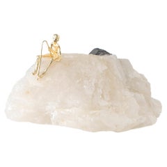 Pescador Series, N939 Black Tourmaline in Quartz Fisherman Table Sculpture