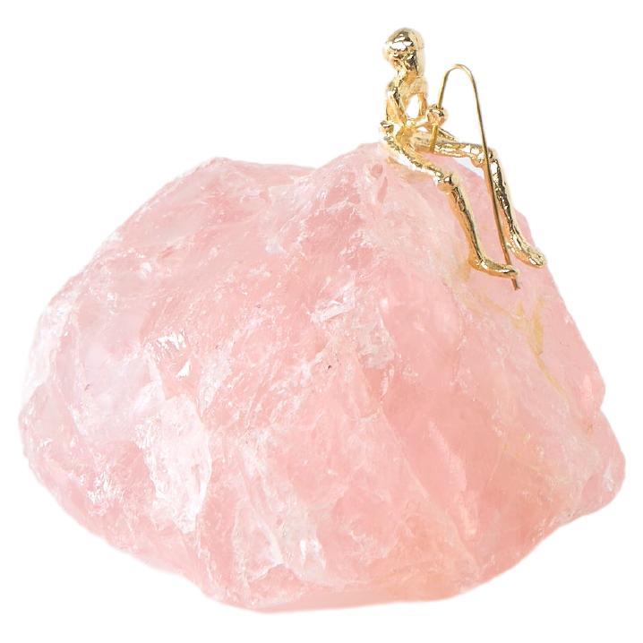 Scultura da tavolo Pescador Series, N946 Premium in quarzo rosa