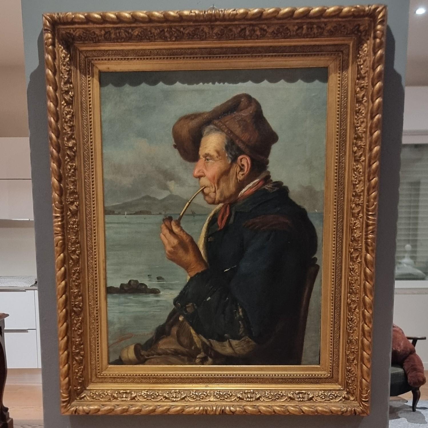 Un Capolavoro dell’Ottocento Pescatore Napoletano 

L'opera “Pescatore Napoletano” è un olio su tela dell'Ottocento firmato Duranti, maestro riconosciuto per la sua capacità di immortalare l’anima popolare del Sud Italia. La qualità pittorica e la