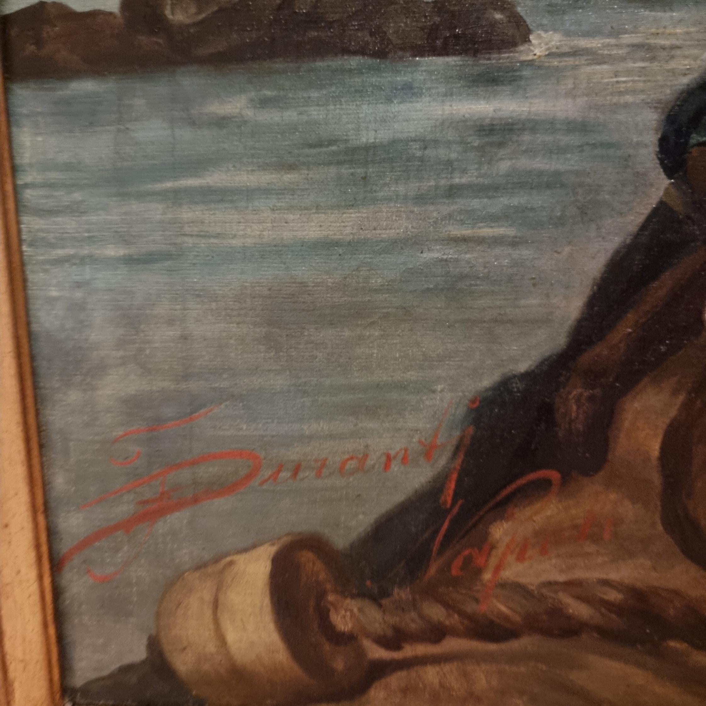 19th Century Pescatore napoletano olio su tela dell’800 firmato Duranti alta qualità in vendita
