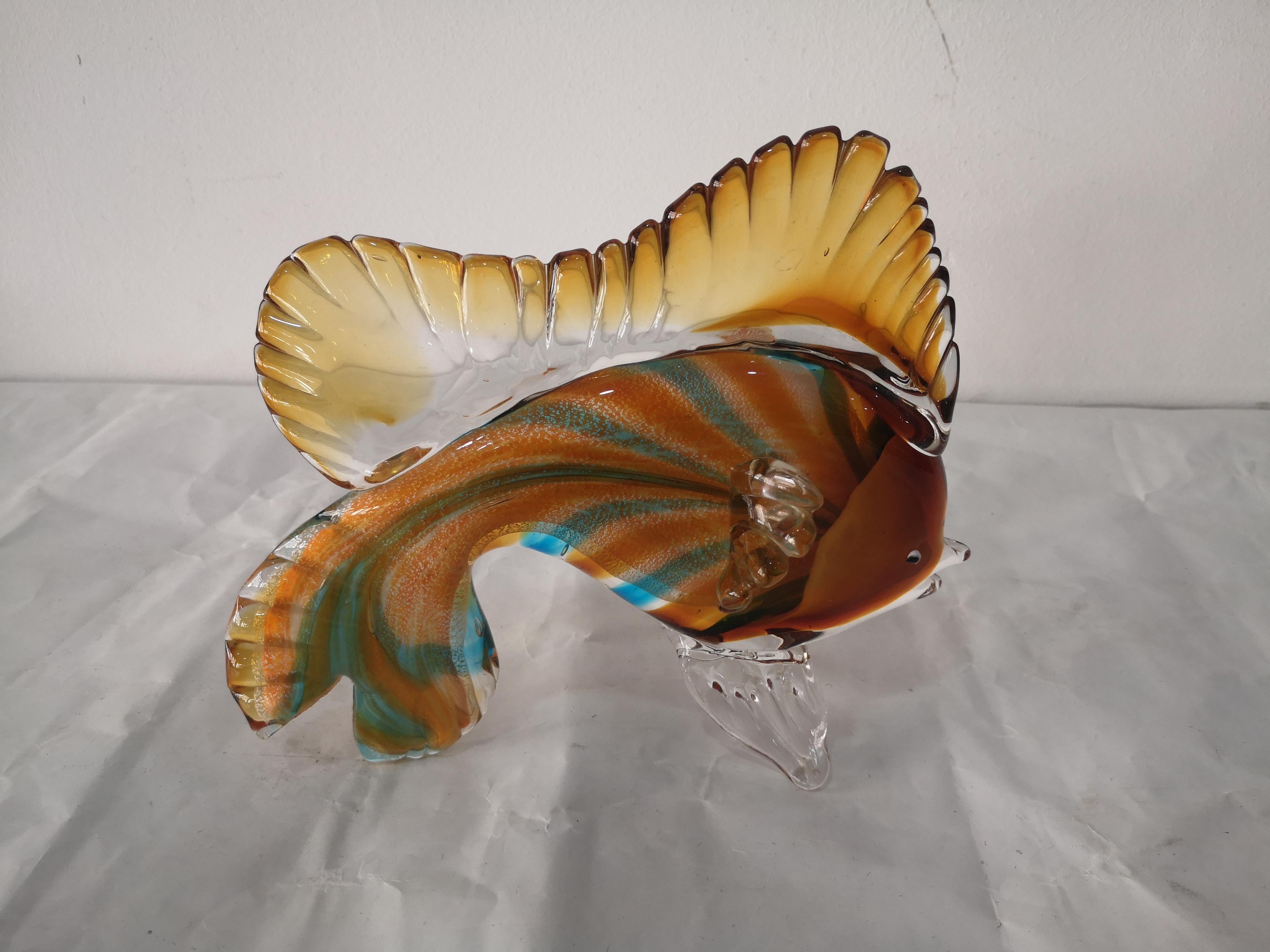 Pesce ornamentale in vetro di Murano anni 50 In condizioni ottime in vendita a Catania, IT