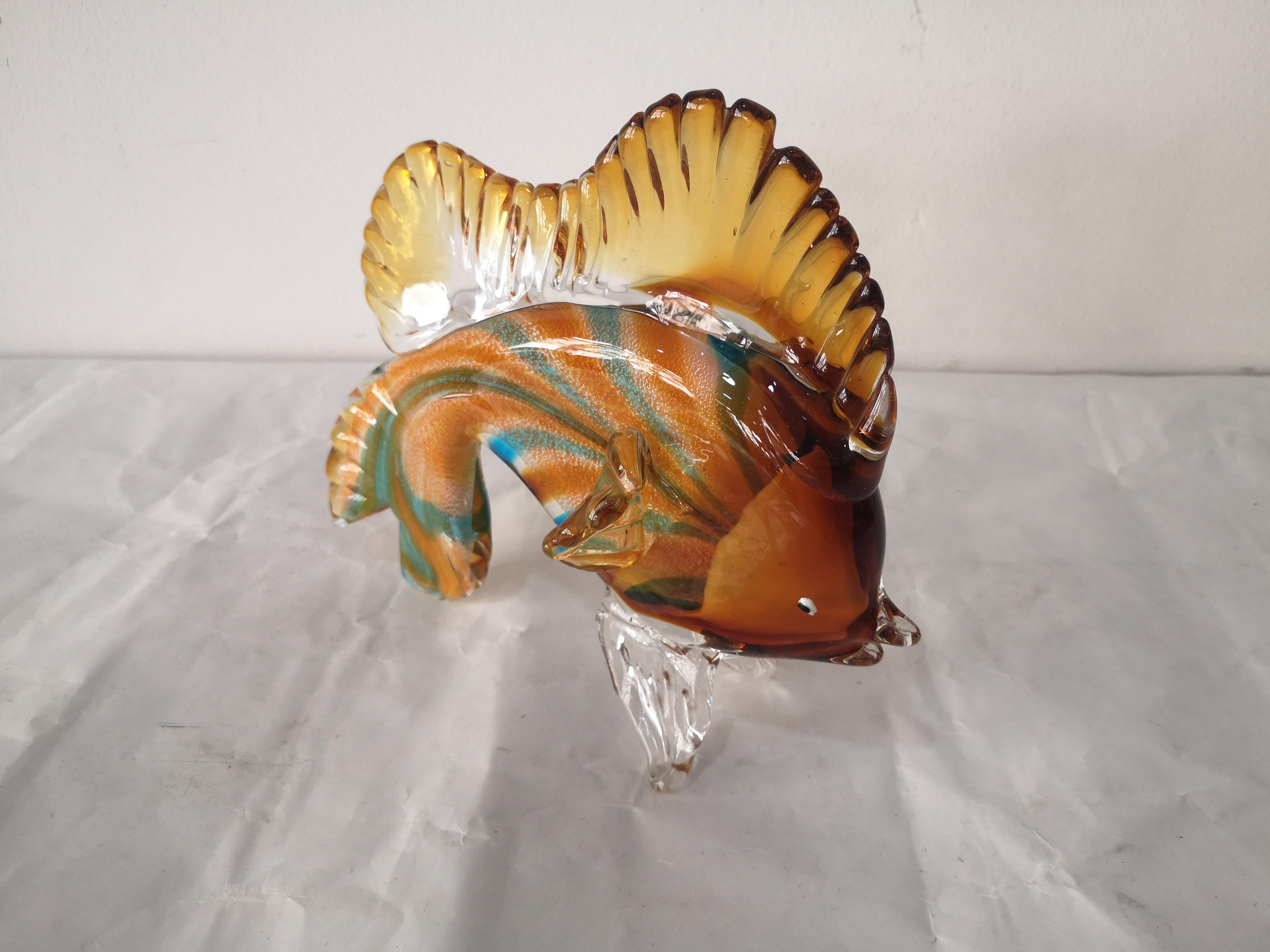 Metà XX secolo Pesce ornamentale in vetro di Murano anni 50 in vendita