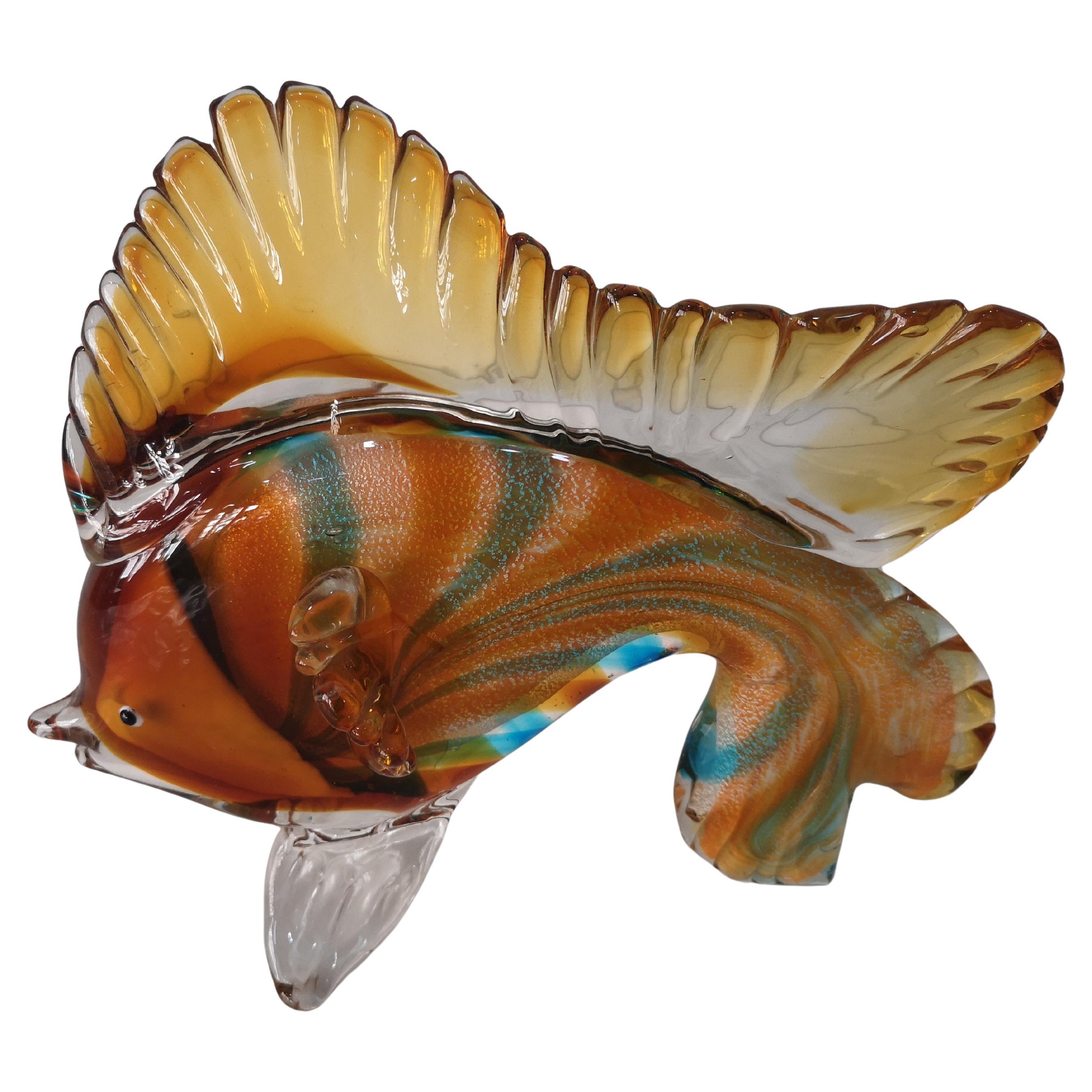 Pesce ornamentale in vetro di Murano anni 50