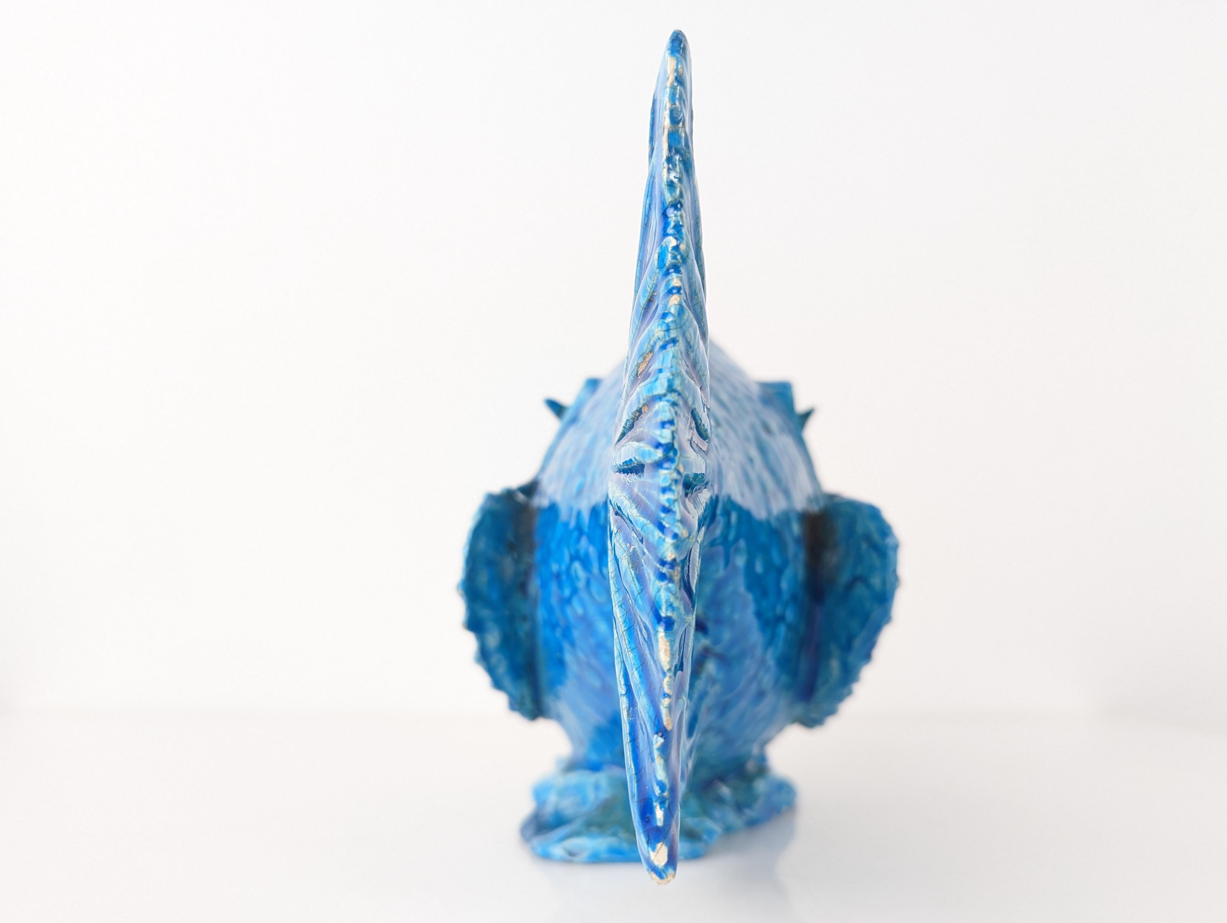 Escultura Pesce Scorfano Esmaltada en azul de Guido Cacciapuoti, Italia, 1930 Yeso en venta