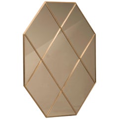 Pescetta Customizable Octagonal Brass Frame Panelled Bronze Mirror