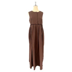 Peserico Long Evening Flared Dress Brown Italy
