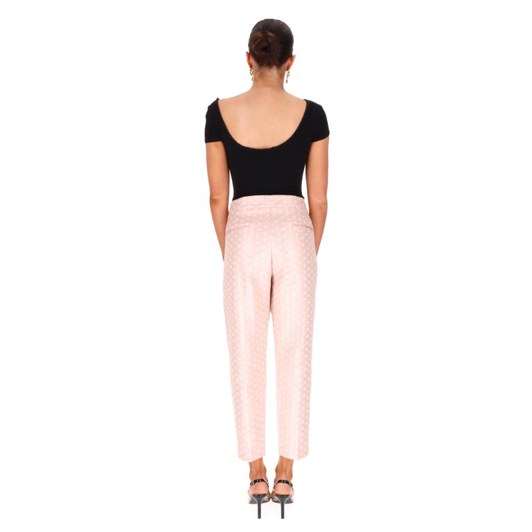 printed cigarette trousers Peserico Printed Jacquard Tailored Cigarette Trousers. Size 48IT