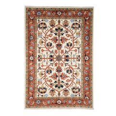Peshawar Hand Knotted Pure Wool All-Over Heriz Design Rug