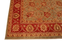 Peshawar Handmade Rug, Light-Blue Red Beige - 10'0" x 12'10"