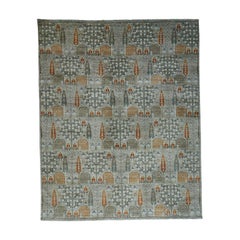 Peshawar Willow and Cypress Tree Design Hand Knotted Rug